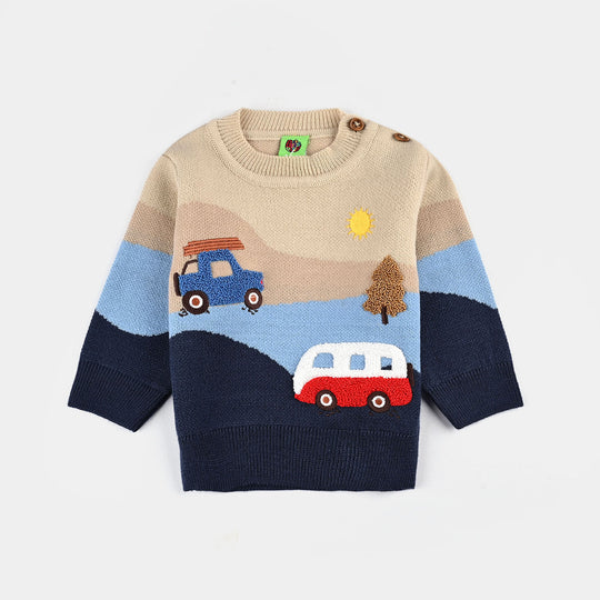 Infant Boys Acrylic Sweater-Adventure-Multi