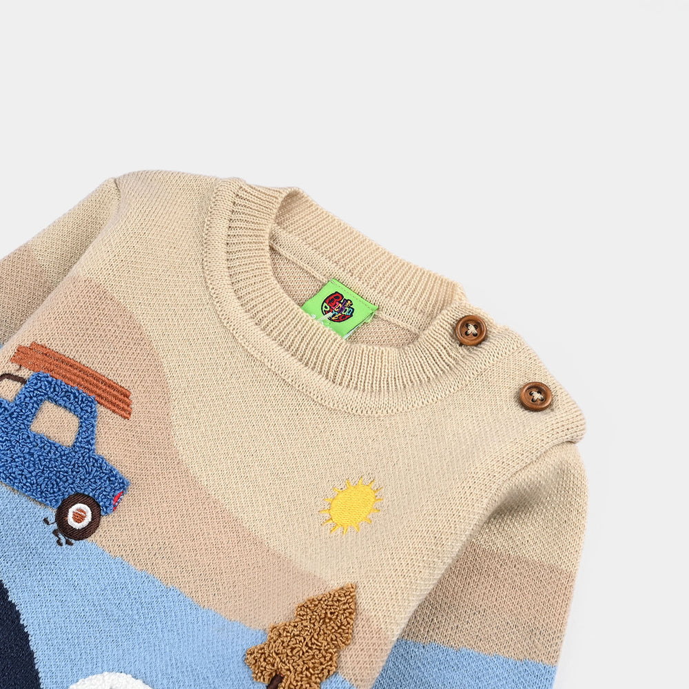 Infant Boys Acrylic Sweater-Adventure-Multi