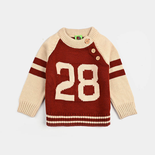 Infant Boys Acrylic Sweater-Twenty Eight - Rust
