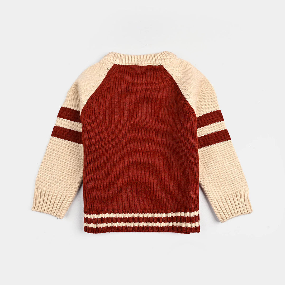 Infant Boys Acrylic Sweater-Twenty Eight - Rust