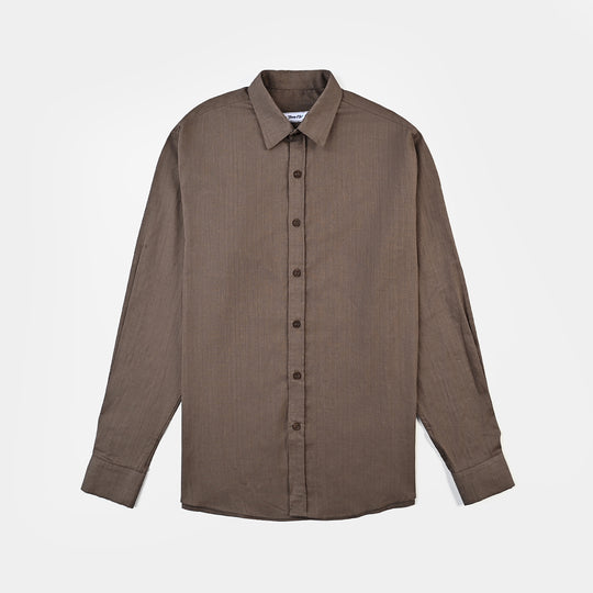 Teens Boys Cotton F/S Casual Shirt-BROWN