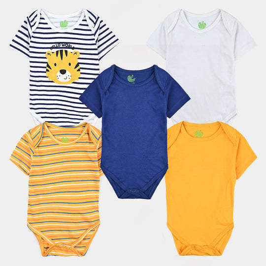 Infant Boys Cotton Interlock 5 Piece Set Hello World-Multicolor