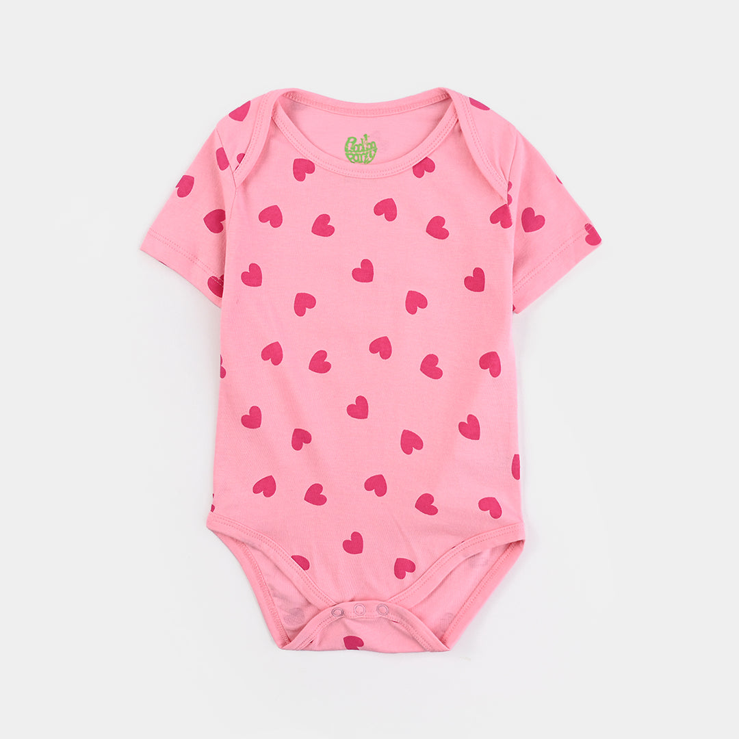 Infant Girls Cotton Jersey 3 Piece Set Hearts & Polka Dots-Pink