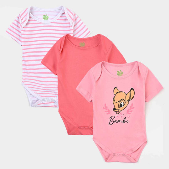 Infant Girls Cotton Jersey 3 Piece Set Bambi-Pink