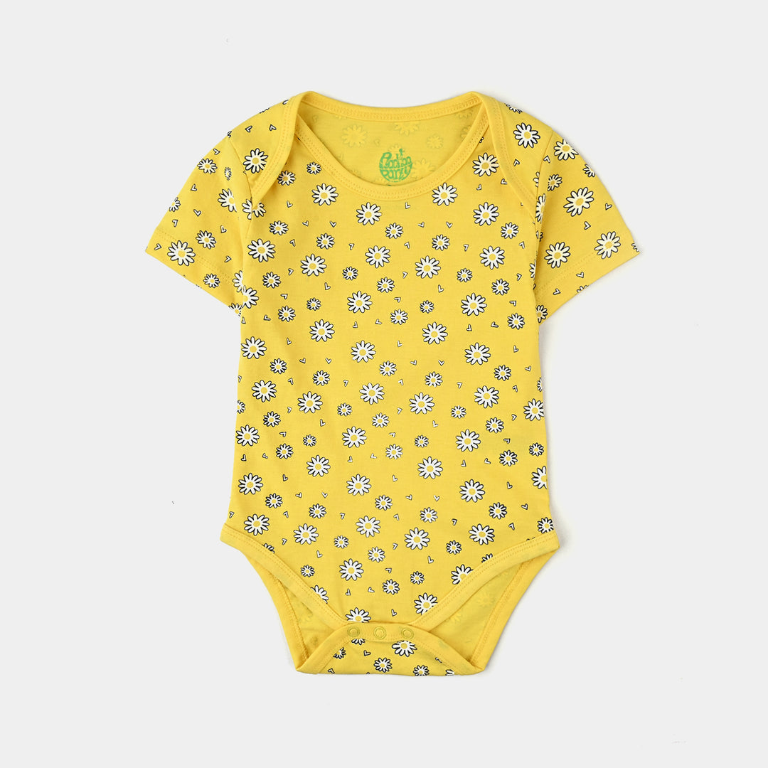 Infant Girls Cotton Jersey 3 Piece Set Splash Flower-Citrus