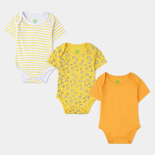 Infant Girls Cotton Jersey 3 Piece Set Splash Flower-Citrus