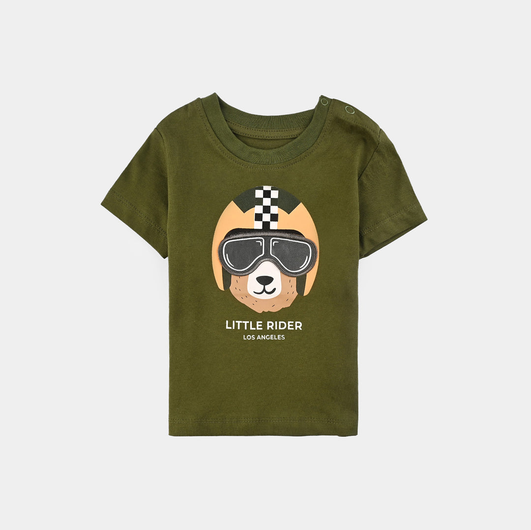 Infant Boys Cotton Jersey T-Shirt Little Rider-Cypress