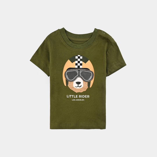 Infant Boys Cotton Jersey T-Shirt Little Rider-Cypress