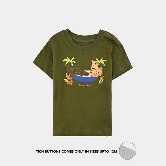 Infant Boys Cotton Jersey T-Shirt - Green