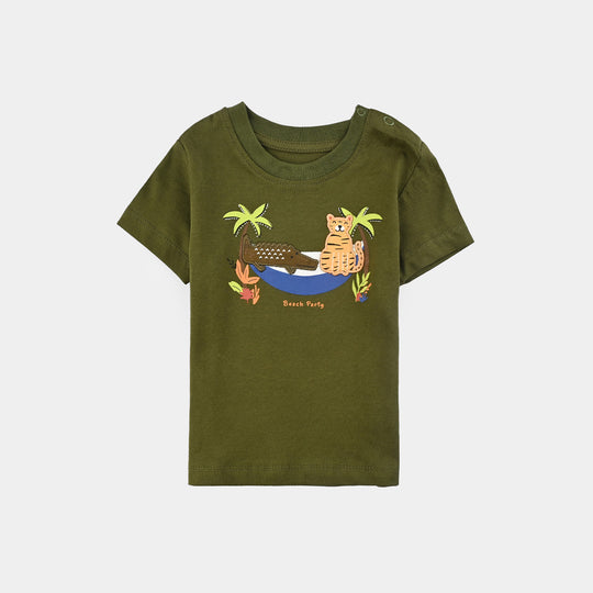 Infant Boys Cotton Jersey T-Shirt - Green