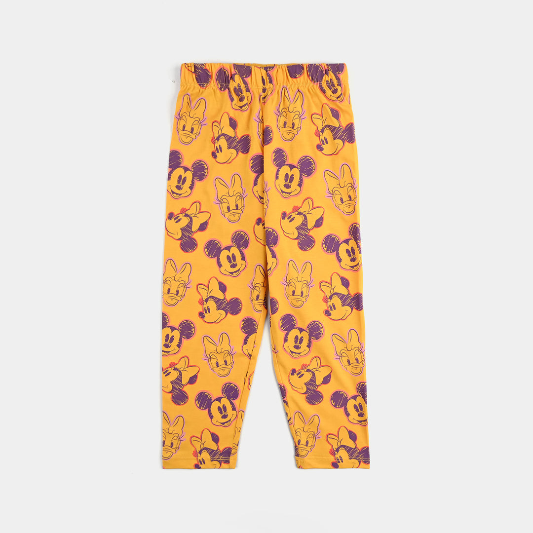 Girls Cotton Night Suit Character - Yellow