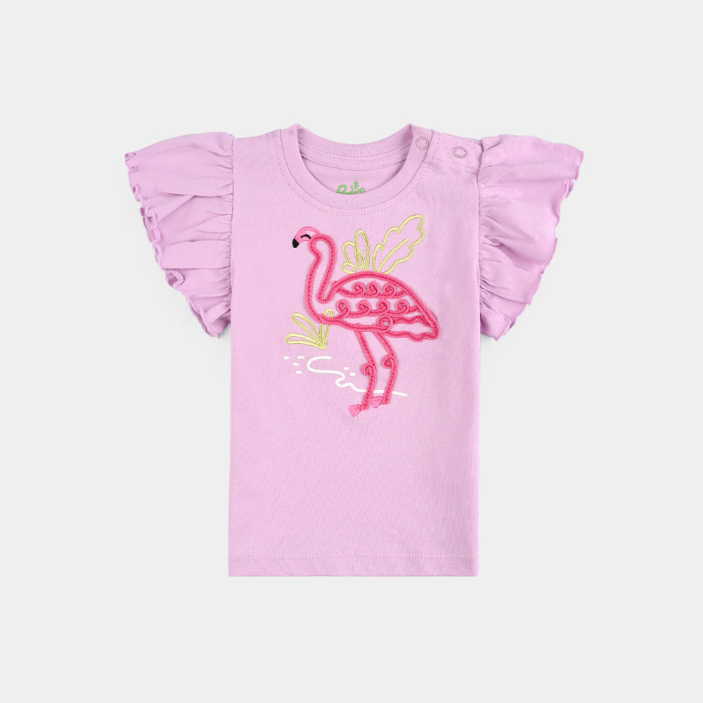 Infant Girls Cotton Jersey T-Shirt Flamingo