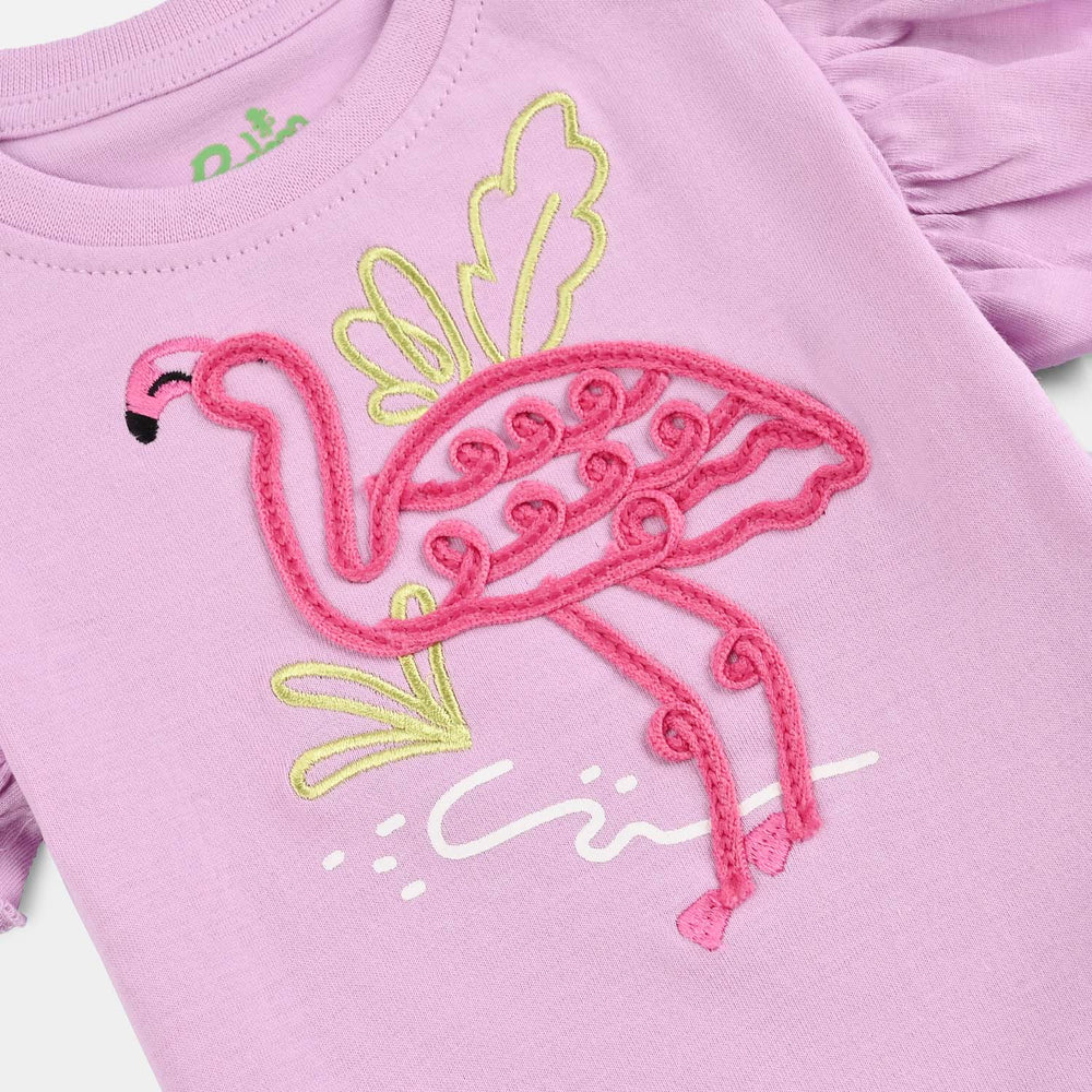 Infant Girls Cotton Jersey T-Shirt Flamingo
