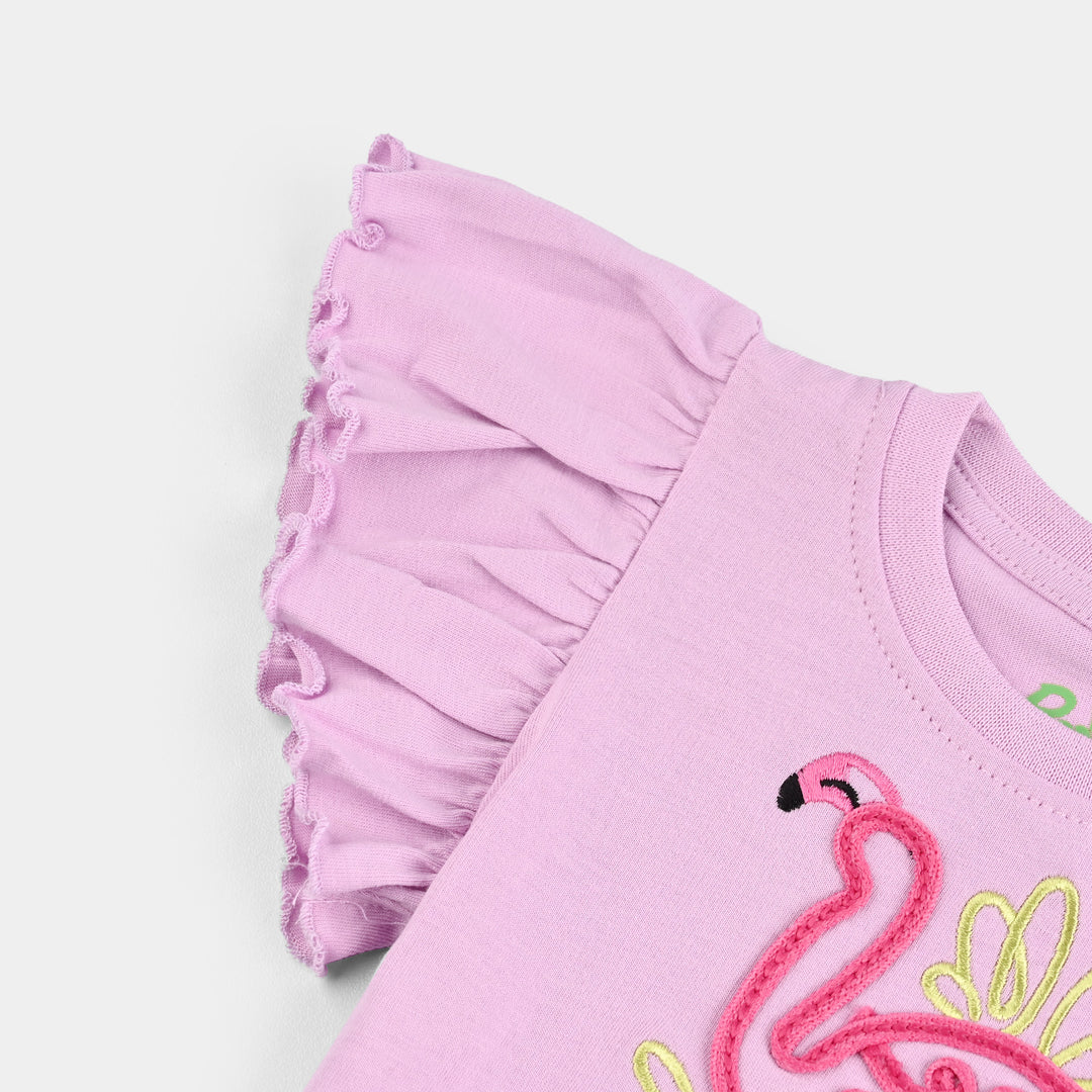Infant Girls Cotton Jersey T-Shirt Flamingo