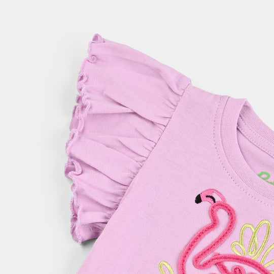 Infant Girls Cotton Jersey T-Shirt Flamingo