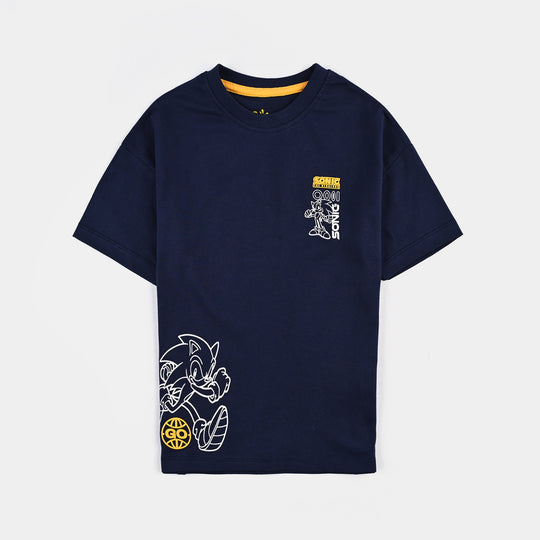 Boys Cotton Jersey T-Shirt HS -Navy Blue
