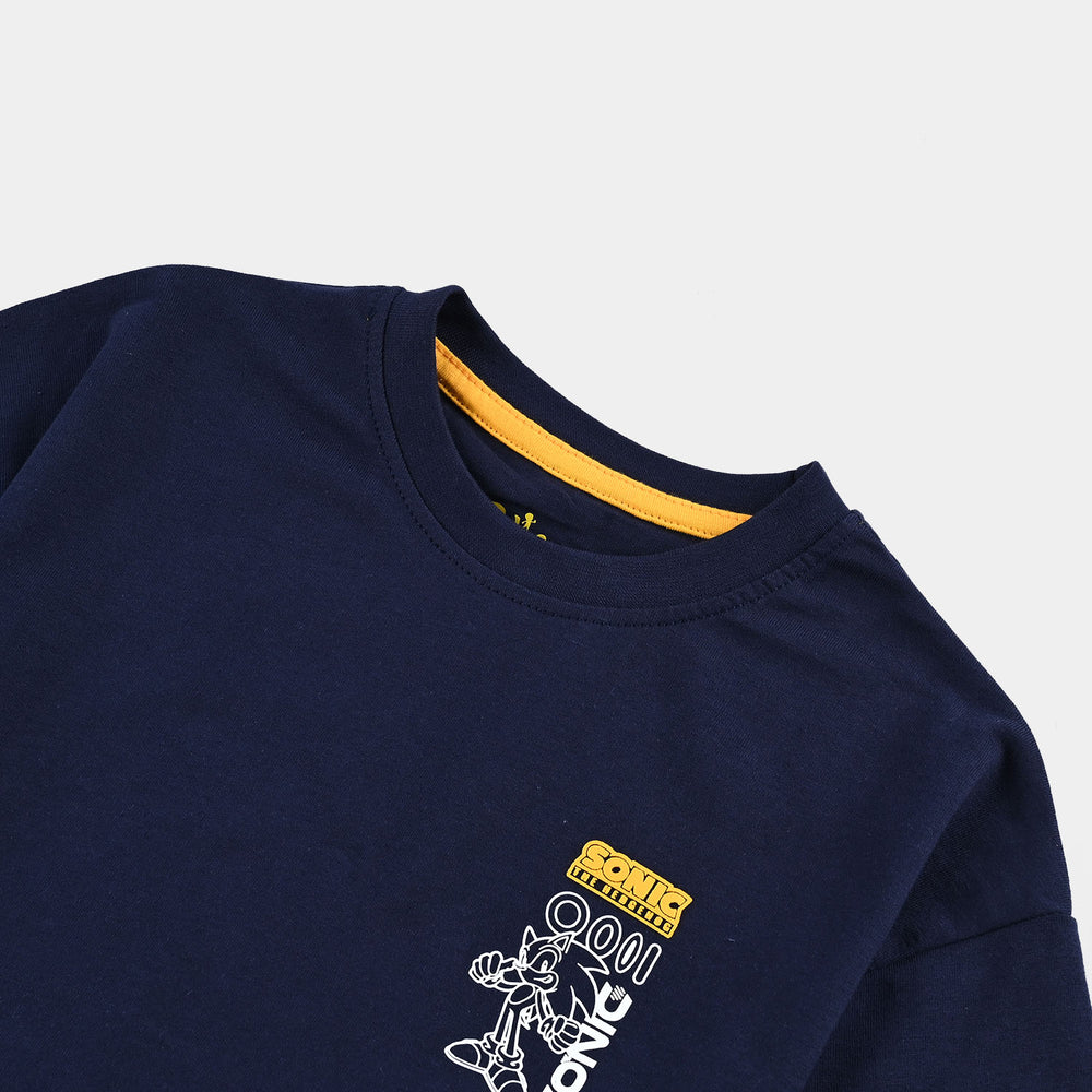 Boys Cotton Jersey T-Shirt HS -Navy Blue