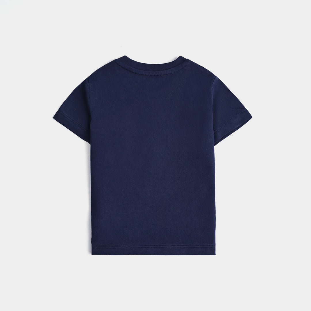 Infant Boys Cotton Jersey T-Shirt Lion-Navy Blue