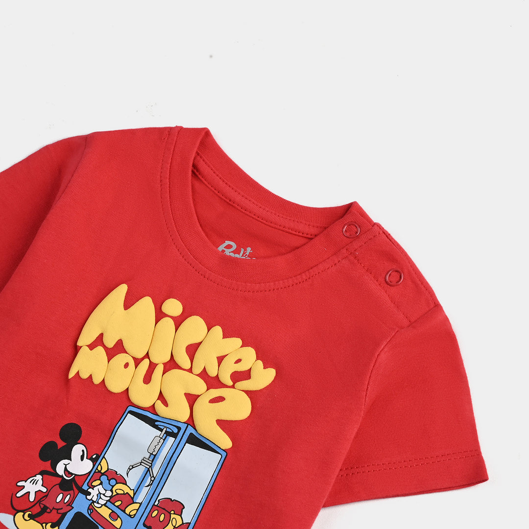 Infant Boys Cotton Jersey T-Shirt-HR.Red