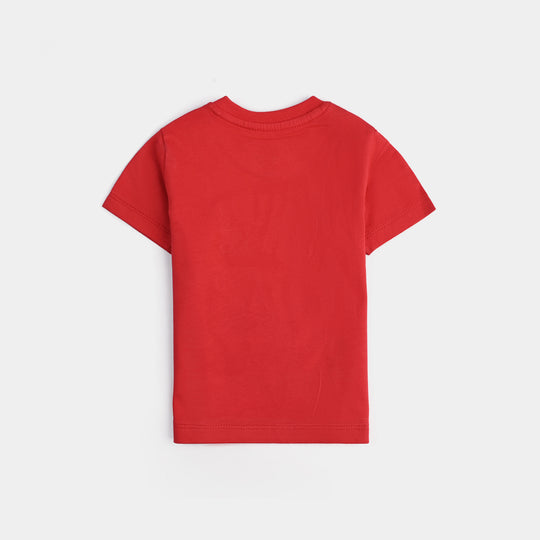 Infant Boys Cotton Jersey T-Shirt-HR.Red