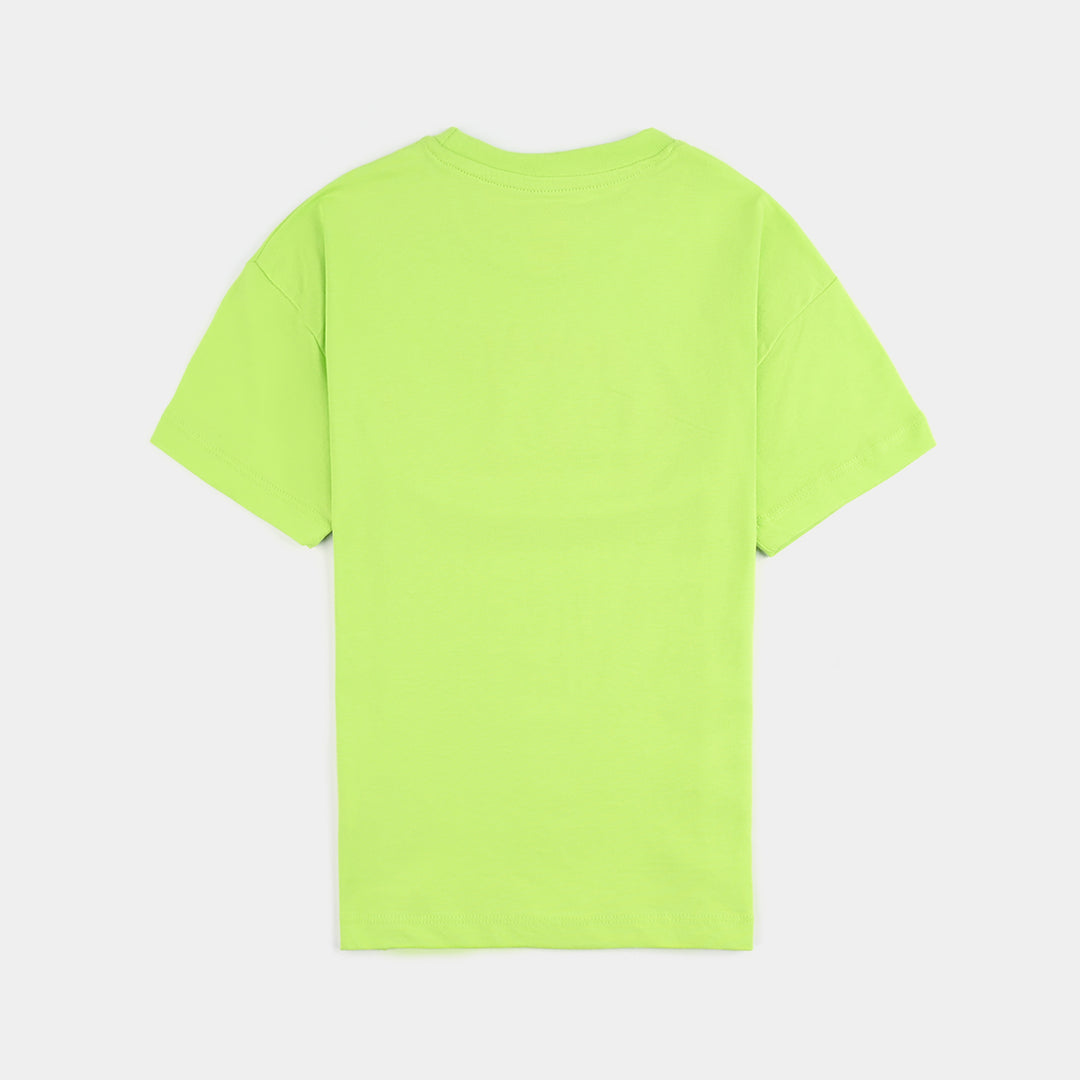 Boys Cotton Jersey T-Shirt HS Always Explore-Acid Lime