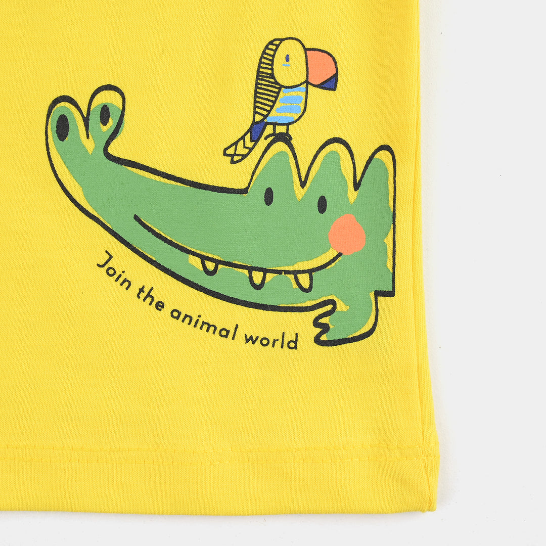Infant Boys Cotton Jersey T-Shirt Jungle-Cyber. Yellow