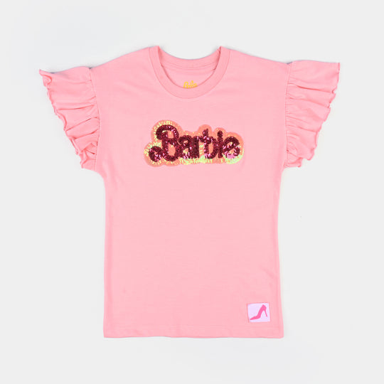 Girls Cotton Jersey T-Shirt-C.Pink