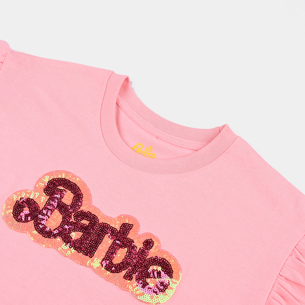 Girls Cotton Jersey T-Shirt-C.Pink
