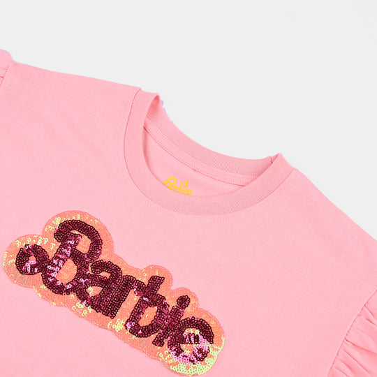 Girls Cotton Jersey T-Shirt-C.Pink