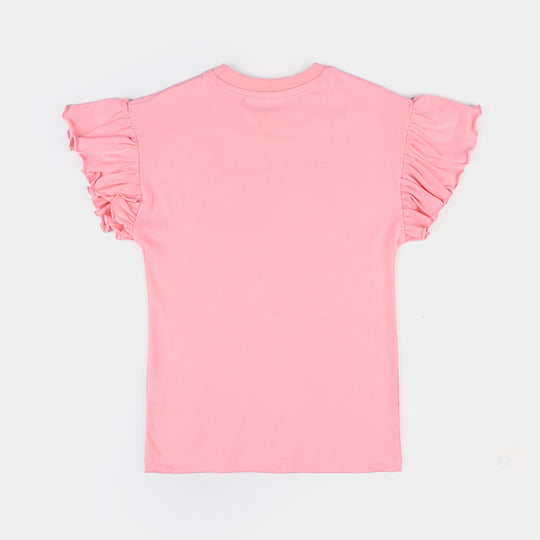 Girls Cotton Jersey T-Shirt-C.Pink