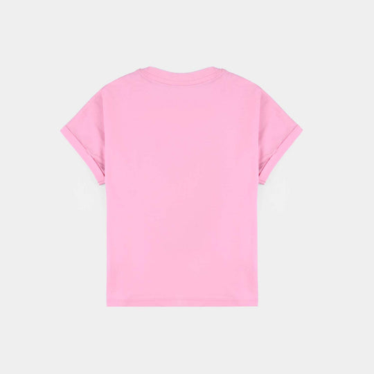 Girls Cotton Jersey T-Shirt Always With Love-Prism Pink