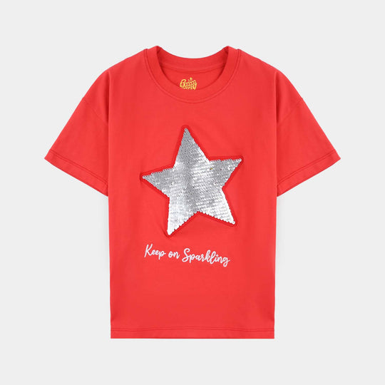 Girls Cotton Jersey T-Shirt Keep on Sparkling