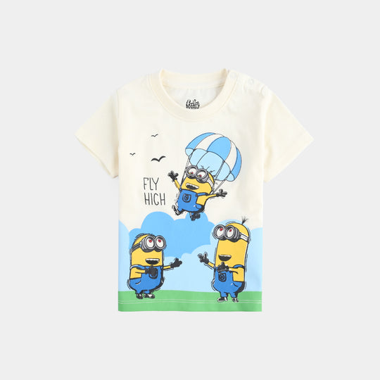 Infant Boys Cotton Jersey Round Neck T-Shirt-Vanilla Ice