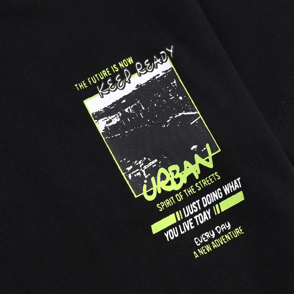 Boys Cotton Jersey T-Shirt H/S Keep Ready-Jet Black