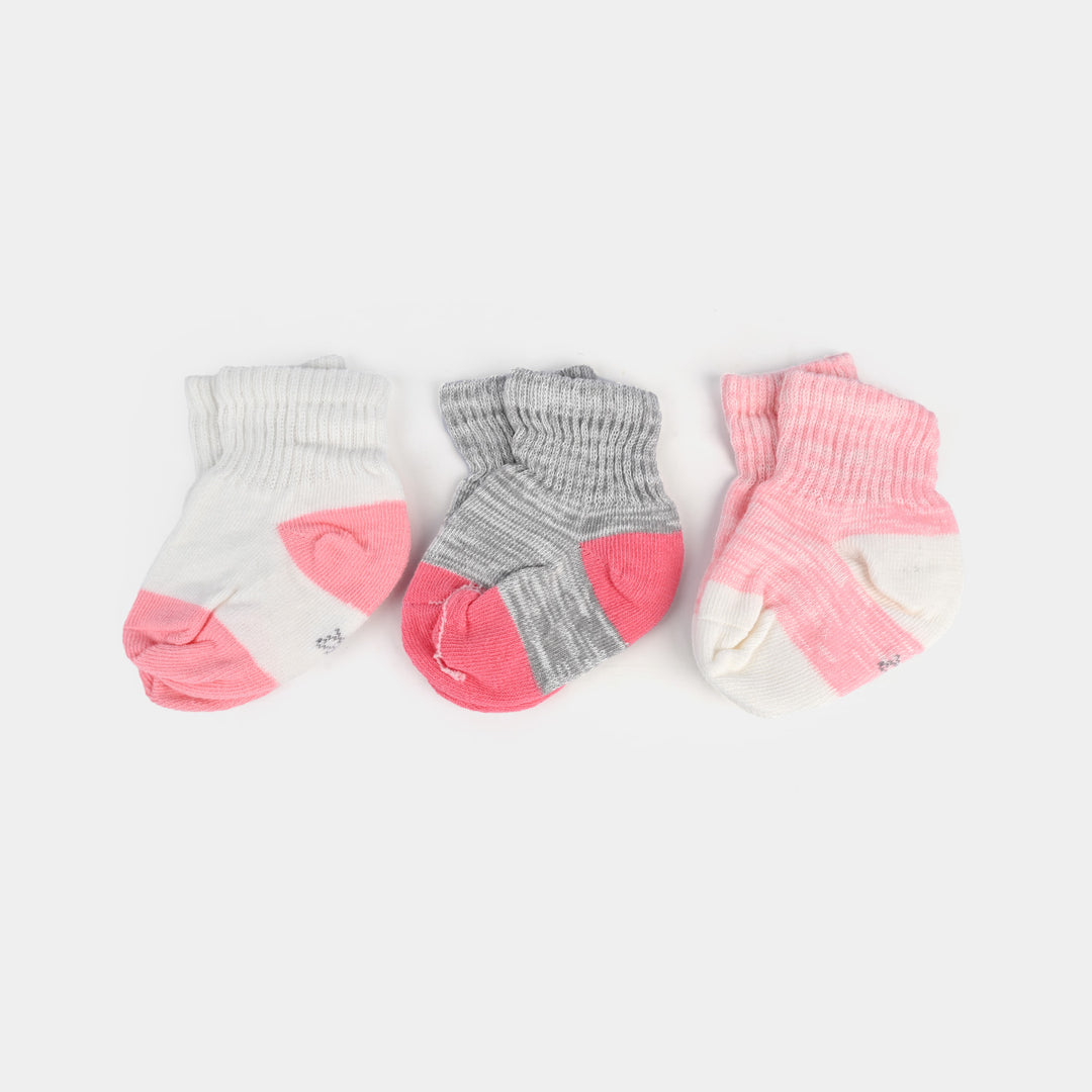 BABY 3 PAIR SOCKS 609-PINK