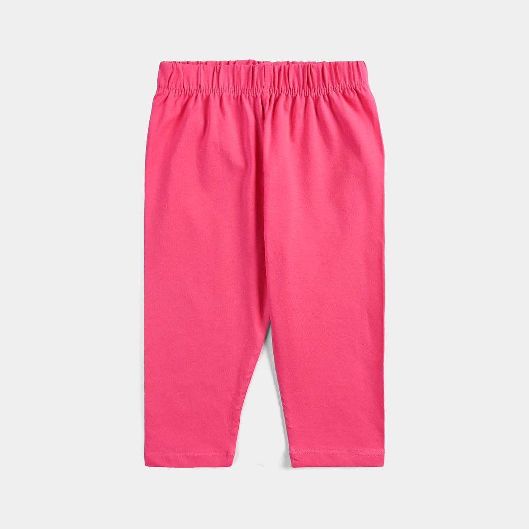 Infant Girls Lycra Jersey Basic Tights-Hot Pink