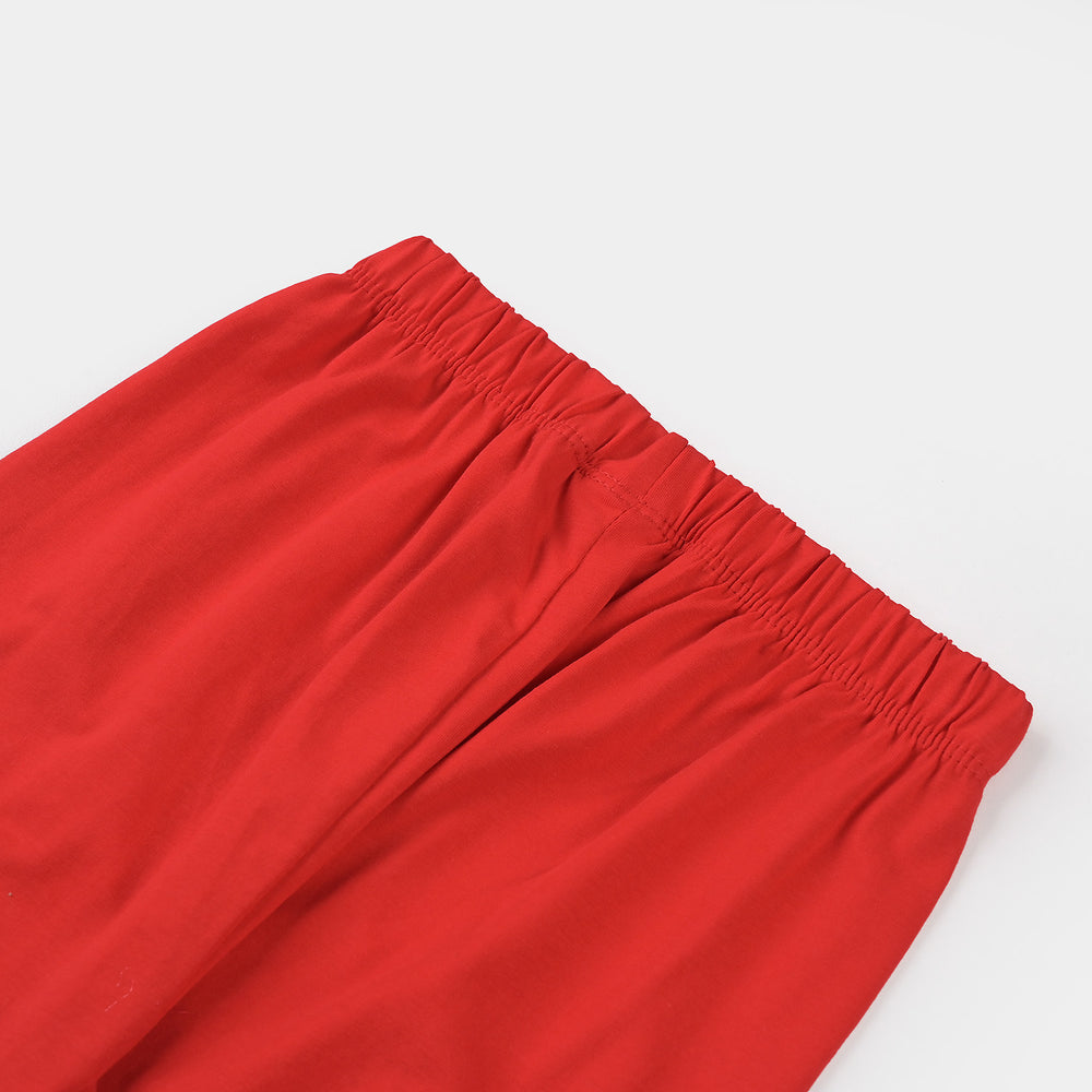 Infant Girls Lycra Jersey Basic Tights-Red