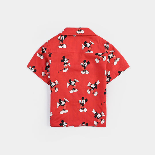 Infant Boys Cotton Shirt (Sea World)-Red