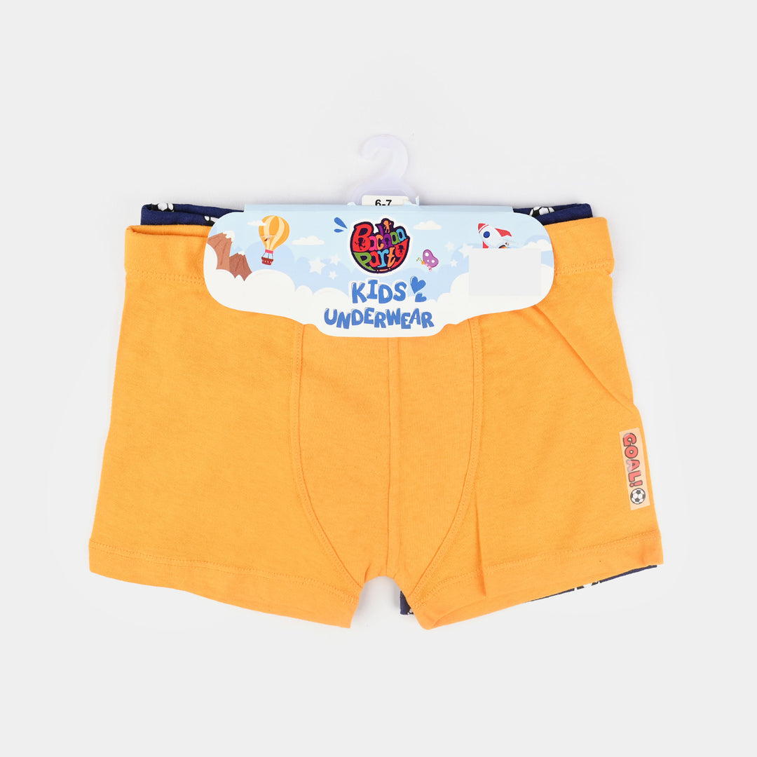 Boys Cotton Jersey Boxer Goal-Pack 0f 2-Citrus/Blue