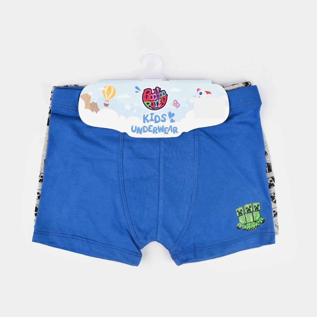 Boys Cotton Jersey Boxer-Pack 0f 2-Blue/Grey