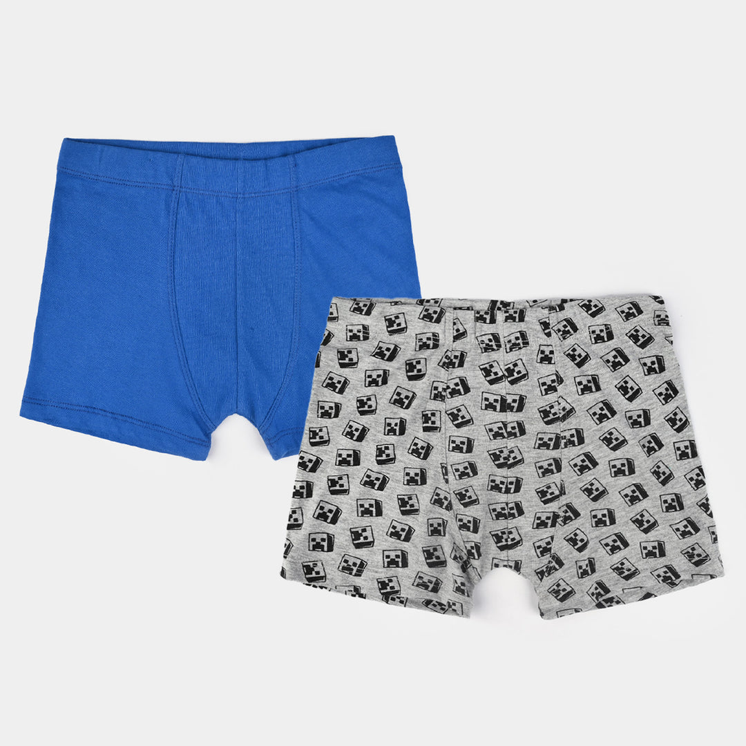 Boys Cotton Jersey Boxer-Pack 0f 2-Blue/Grey