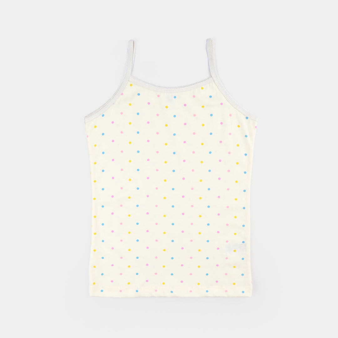 Girls Cotton Jersey Cami Daisy-Pack of 2-White/Vanilla