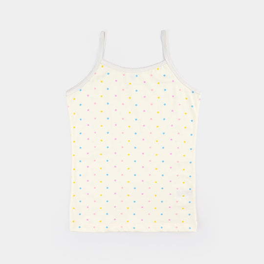 Girls Cotton Jersey Cami Daisy-Pack of 2-White/Vanilla