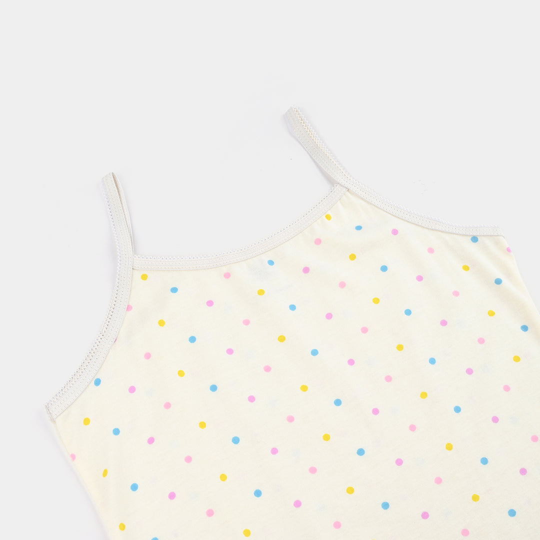 Girls Cotton Jersey Cami Daisy-Pack of 2-White/Vanilla
