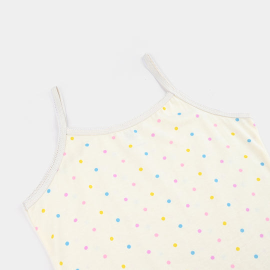 Girls Cotton Jersey Cami Daisy-Pack of 2-White/Vanilla