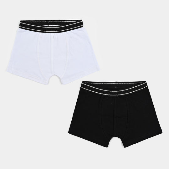 Boys Cotton Jersey Boxer Basic-Pack 0f 2-White/Black