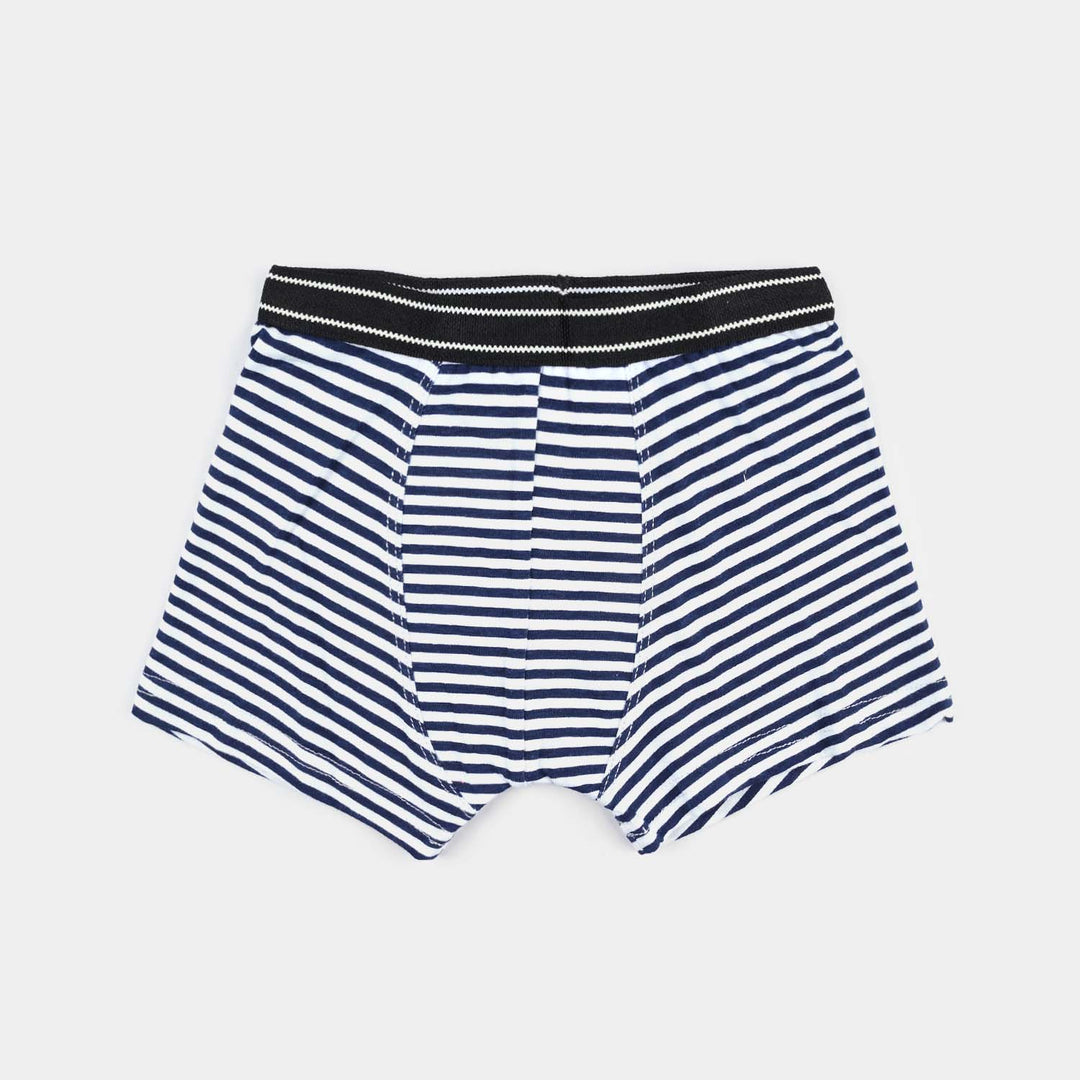Boys Cotton Jersey Boxer Stripe-Pack 0f 2-Black/Blue