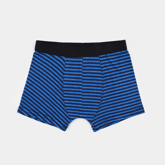 Boys Cotton Jersey Boxer Stripe-Pack 0f 2-Black/Blue
