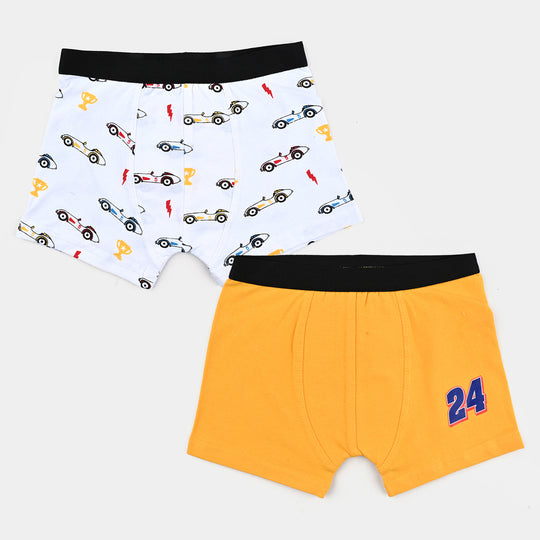 Boys Cotton Jersey Boxer Cars-Pack 0f 2-Multi/citrus