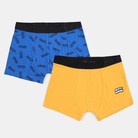 Boys Cotton Jersey Boxer Skate-Pack 0f 2-Blue/Citrus
